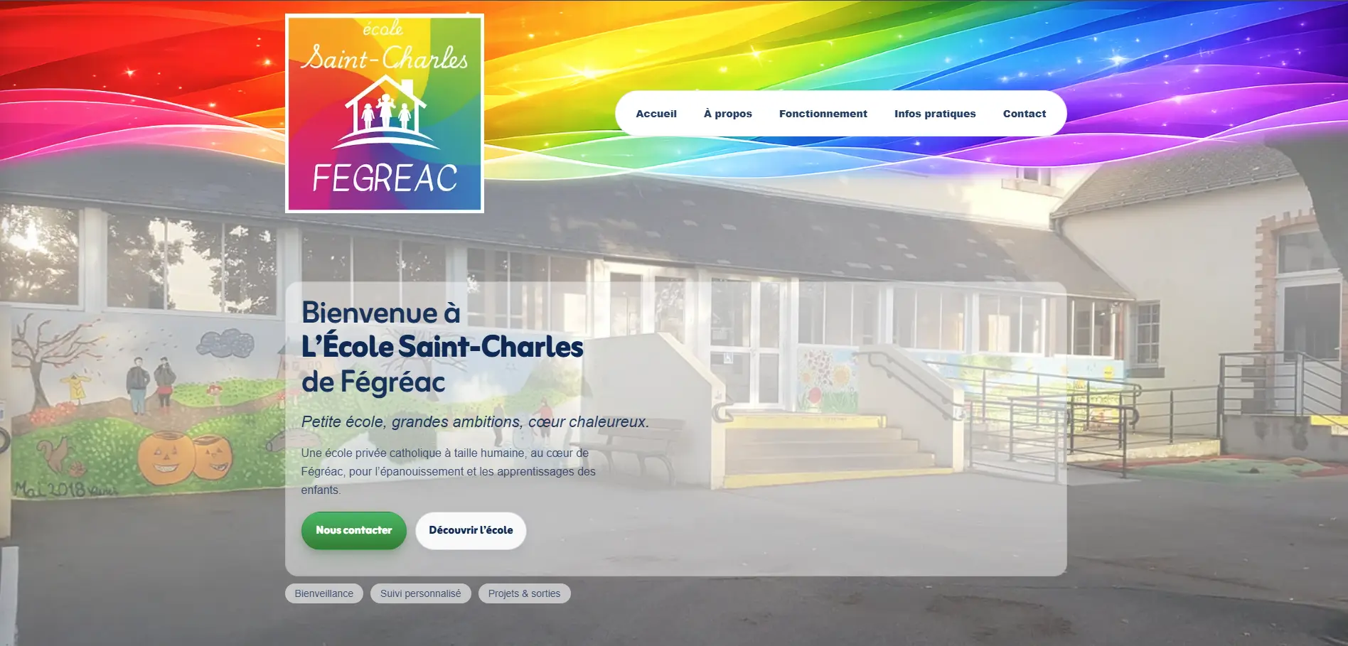 Aperçu du site web de l'École Saint-Charles de Fégréac